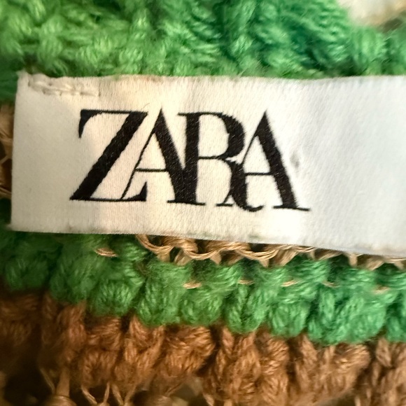 Zara Striped Crochet  Tank with Green Trim - Picture 6 of 12